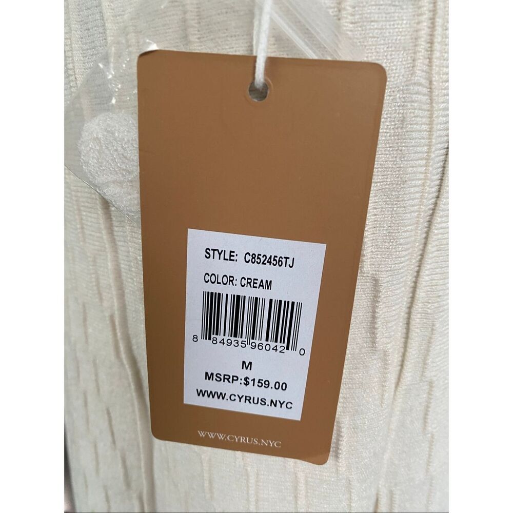 Cyrus Elegant Cream Knit Skirt A-Line Textured Midi Size M Off White NWT - Picture 8 of 10